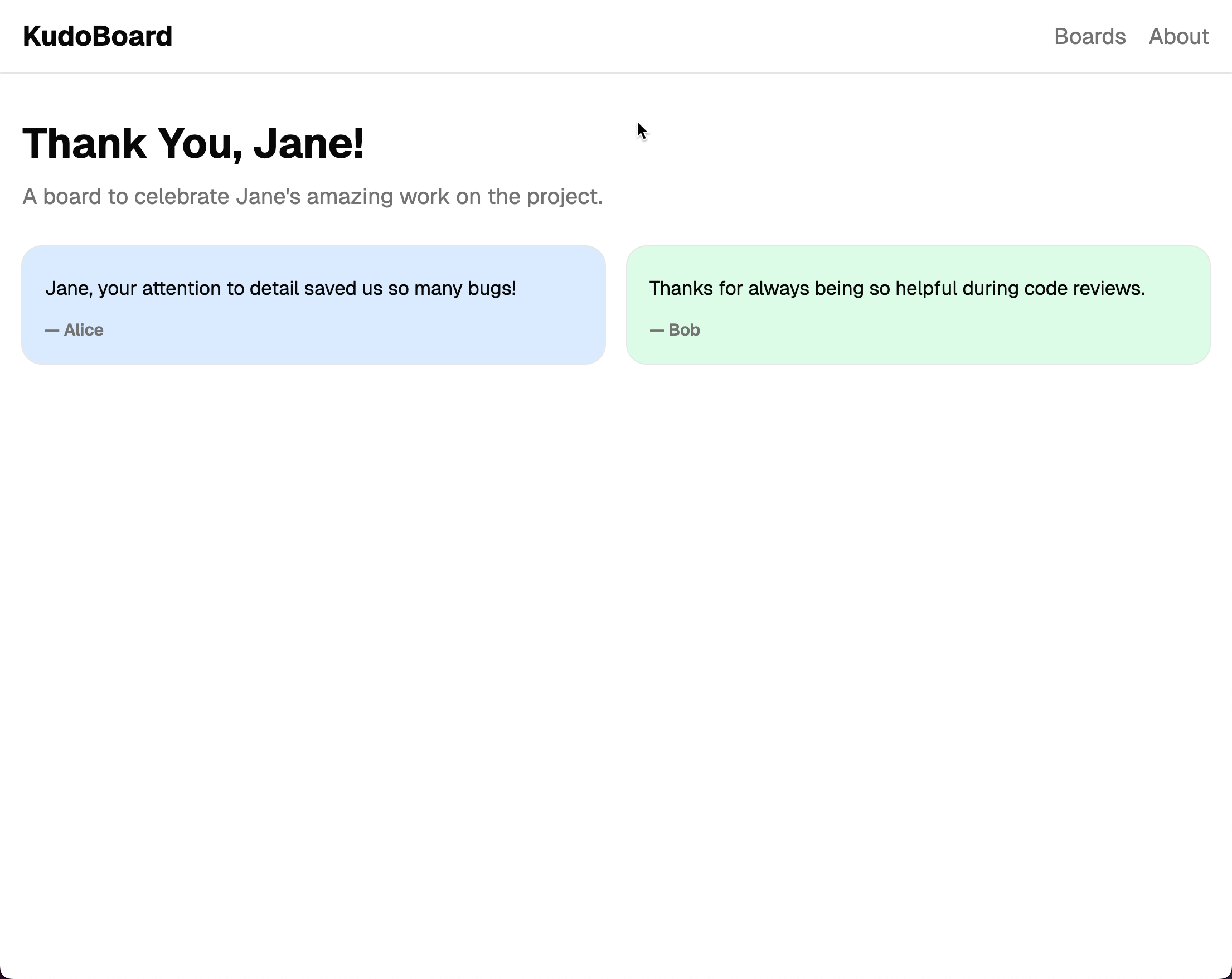 Thank You, Jane! board