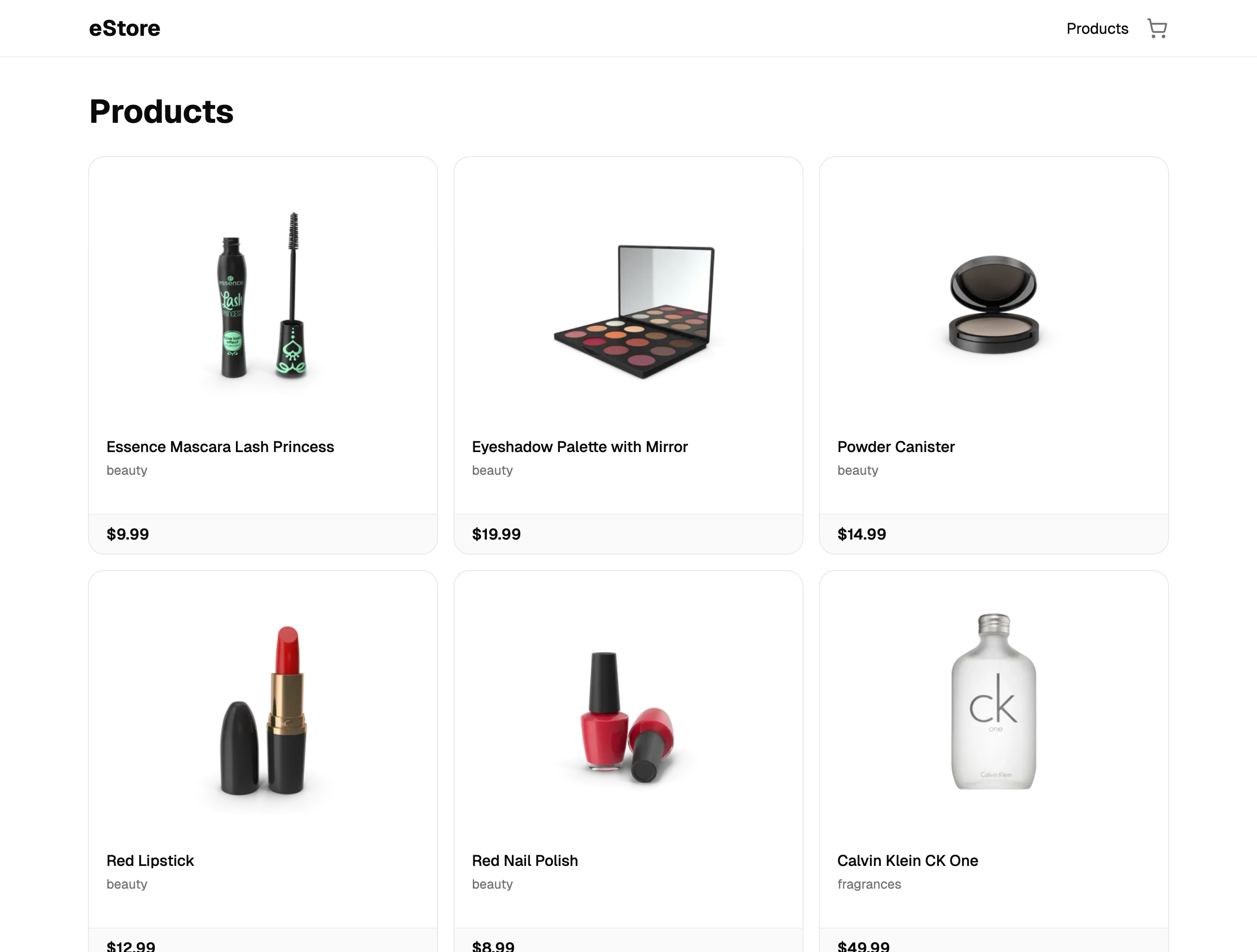 Products grid