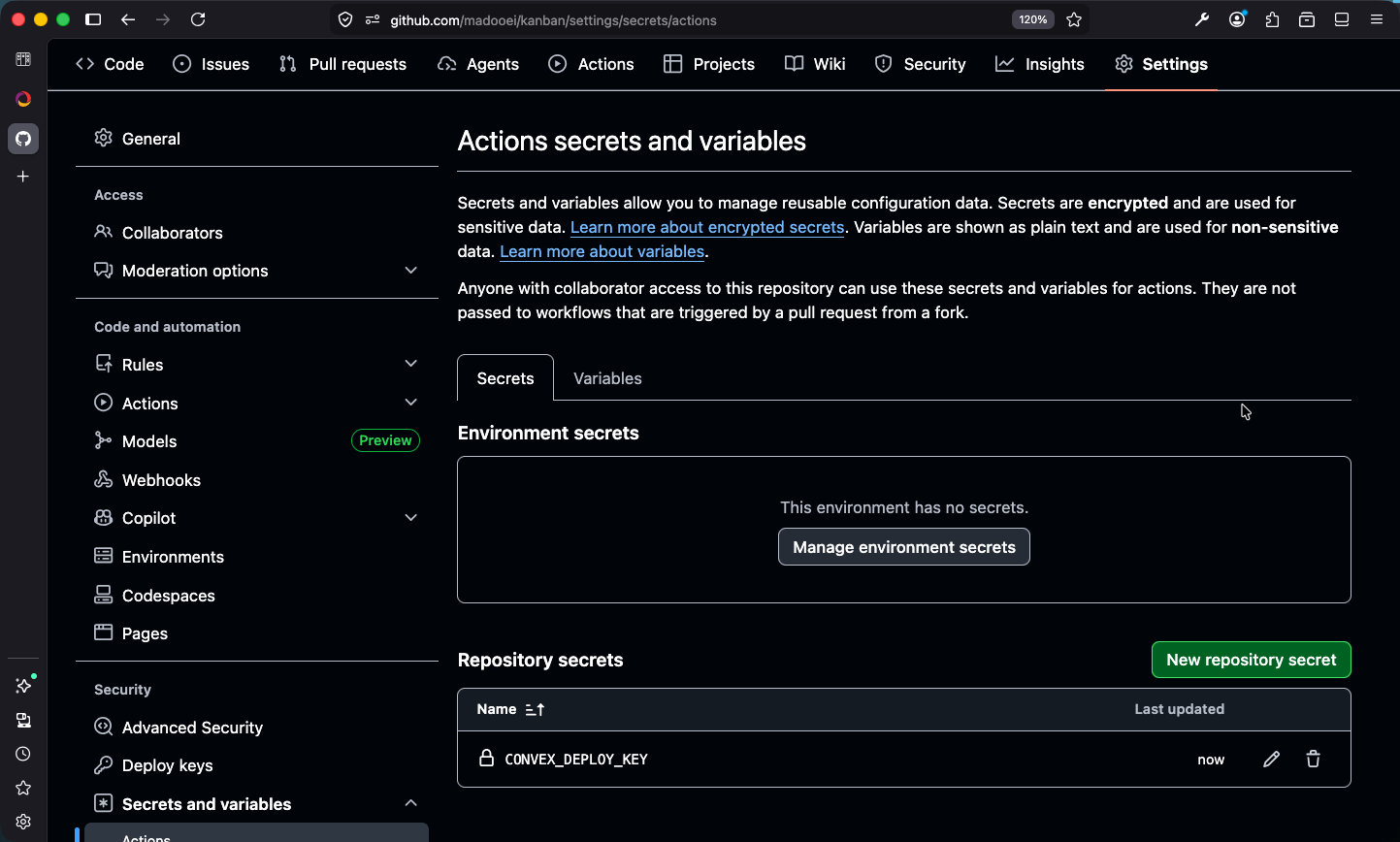 GitHub Repository Secrets
