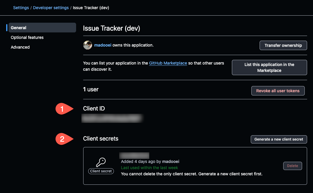 GitHub OAuth App