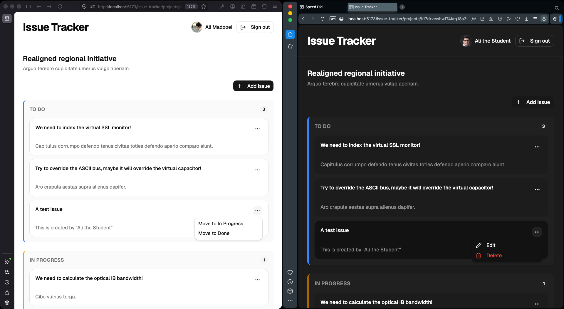 Two User Side by Side