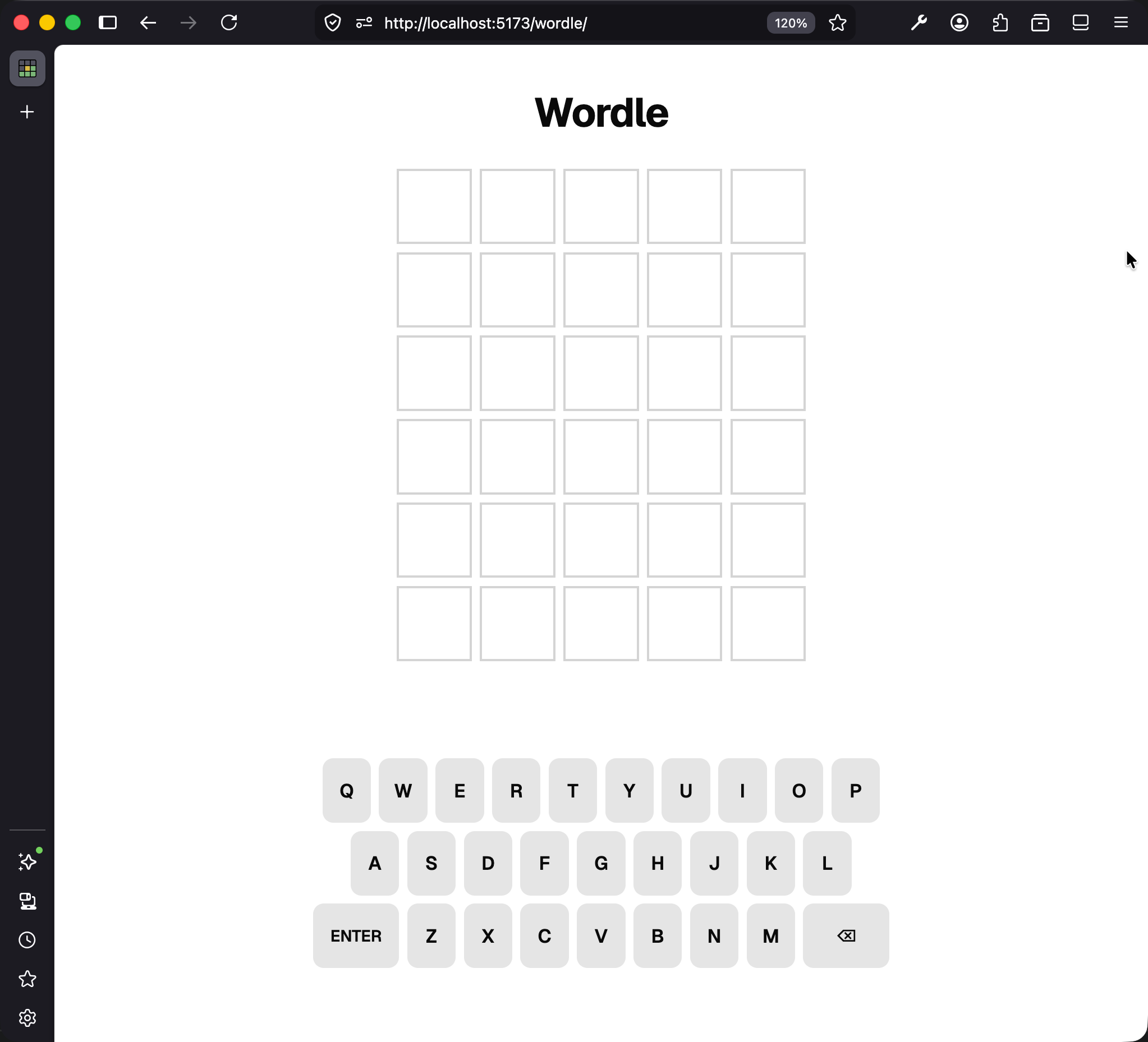 Empty Wordle board