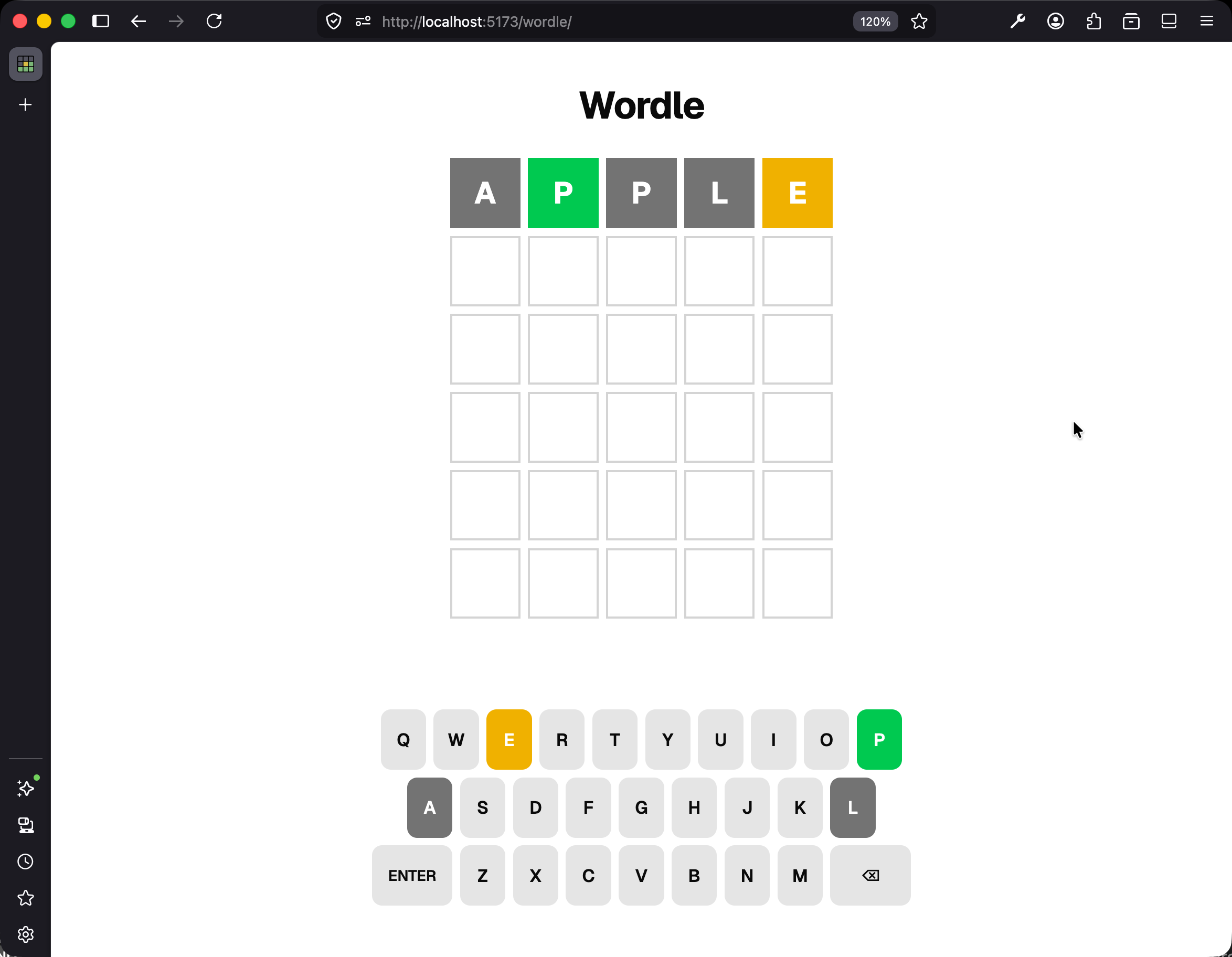 against , now correctly colored: first  green, second  gray,  yellow